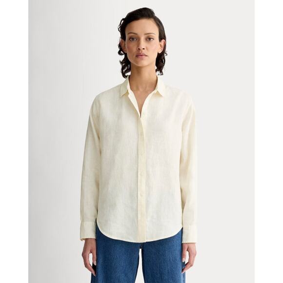 NWT Everlane The Linen Relaxed Shirt in Bone size 8 - Picture 1 of 7